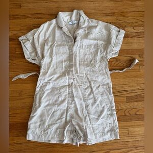 & Other Stories Cream Button-Up Romper